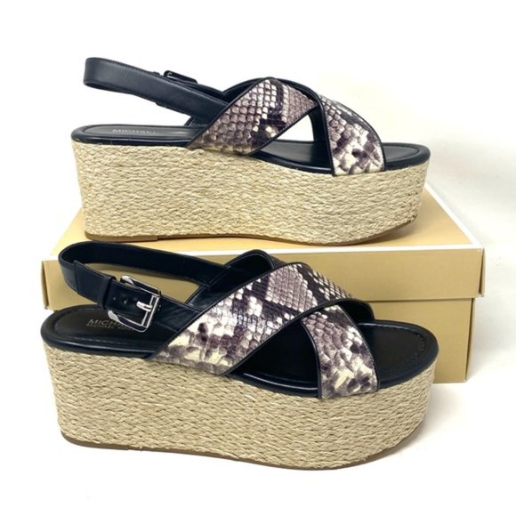 💖MEGA SALE💖Michael Kors Women's Size Sandal Jodi Mid Wedge Leather 40S8JOFS1E - Picture 12 of 15